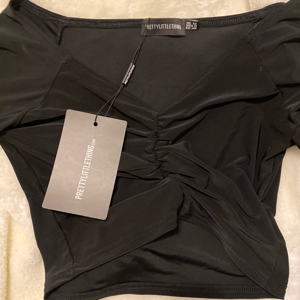 Pretty little thing black crop top